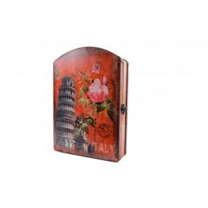 Wall Mounted Wood Key Box Storage Holder Pisa Tower Rome Home Decor 7298354878502  323177648282